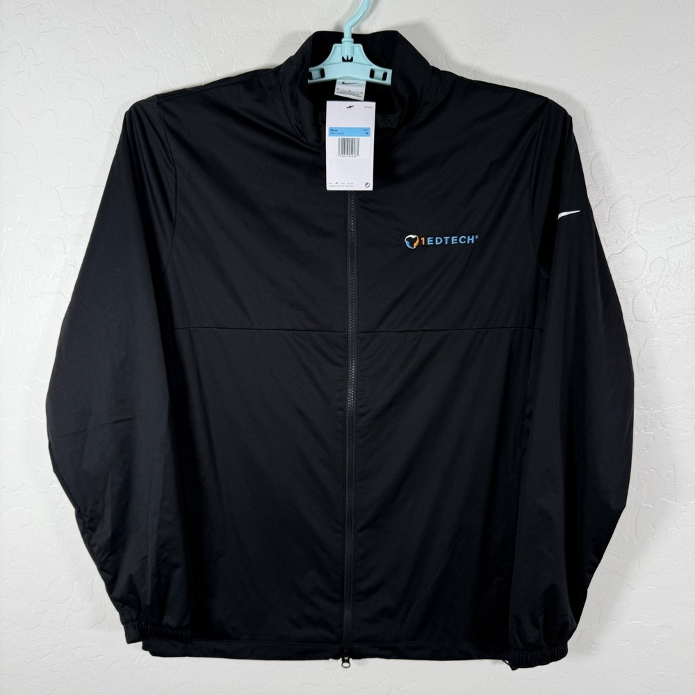 Nike Jacket Mens Medium Black Golf‎ Full Zip Storm Fit Wind Water Resistant New